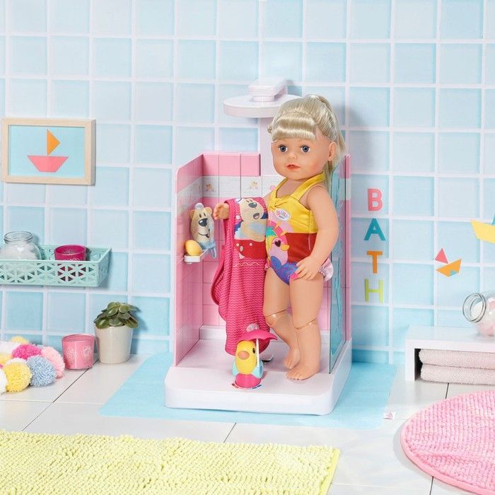 Автоматична душова кабінка для ляльки Baby Born - Купаємося з качечкою 830604 фото