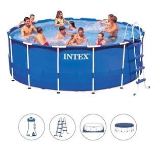 Бассейн каркасный INTEX 28242 тент, подстилка, стремянка, фильтр-насос 3785 л/ч, 16805 л р.457х122 см 28242 фото