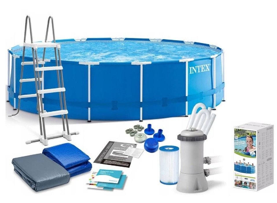 Бассейн каркасный INTEX 28242 тент, подстилка, стремянка, фильтр-насос 3785 л/ч, 16805 л р.457х122 см 28242 фото