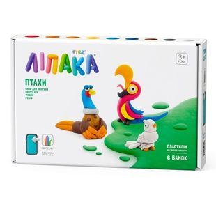 Набір пластиліну Ліпака &ndash; Птахи: Папуга ара, фазан, голуб 60025-UA01 фото