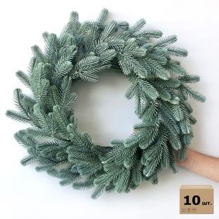 Венки хвойные рождественские Traditional литые d-40 см голубые (упаковка 10 шт.) 2152N/40/10/B фото