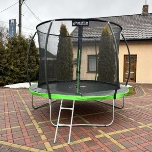 Батут детский 404 см Just Fun Premium c сеткой + лестница 7071673 фото