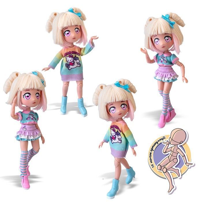 Ігровий набір 4SF Manga Dolls серії Hello Kitty &ndash; Стильна Цукерочка-єдиноріг HKTF2000 фото
