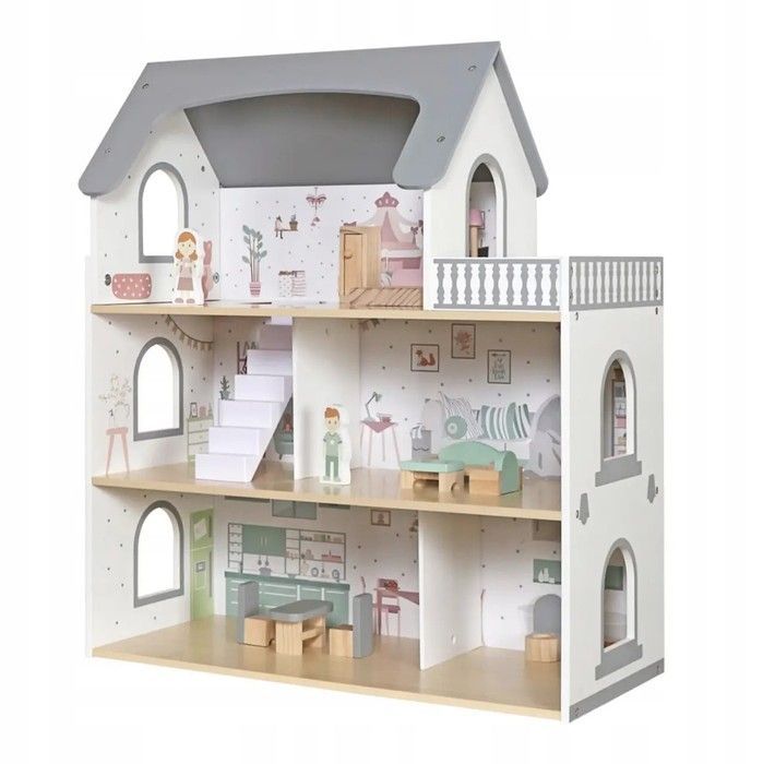 Дерев&rsquo;яний ляльковий будиночок CozyHouse з меблями  2796161317 фото