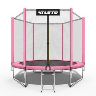 Батут детский  Atleto 183 см с сеткой розовый  42400498 фото