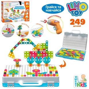 Мозаика-конструктор Limo Toy 3в1 с шуруповертом, 249дет  M 5590 фото