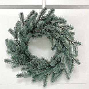 Венок новогодний рождественский Traditional из литой хвои d-40 см голубой 2152/40/B фото