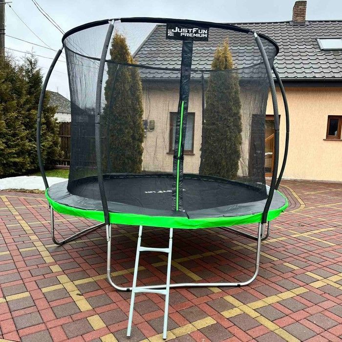 Батут дитячий 312 см Just Fun Premium з сіткою + драбинка Батут/312 фото