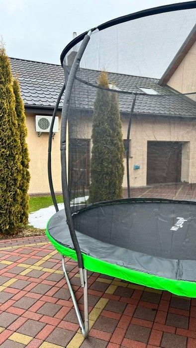 Батут дитячий 374 см Just Fun Premium з сіткою + драбинка Батут/374 фото