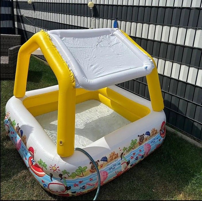Надувной детский бассейн INTEX со съёмным навесом 57470 (yellow) фото